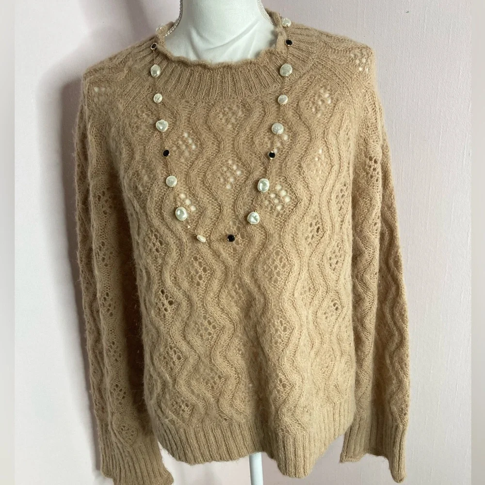J.Crew Alpaca Blend Pointelle Sweater
